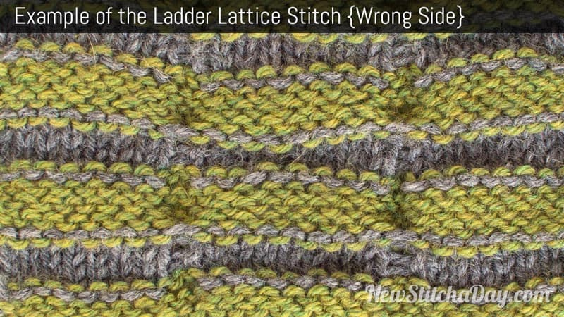 Example of the Ladder Lattice Stitch. (Wrong Side)