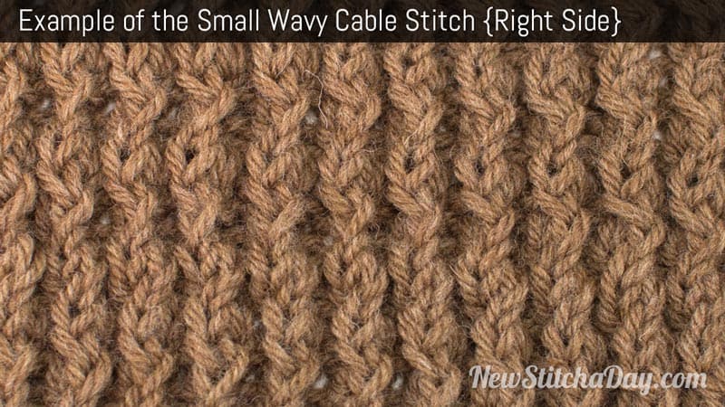Example of the Small Wavy Cable Stitch. (Right Side)