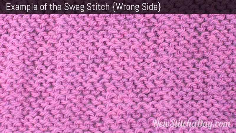 Example of the Swag Stitch. (Wrong Side)