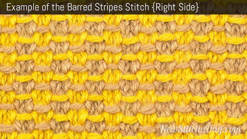 Example of the Barred Stripes Stitch. (Right Side)