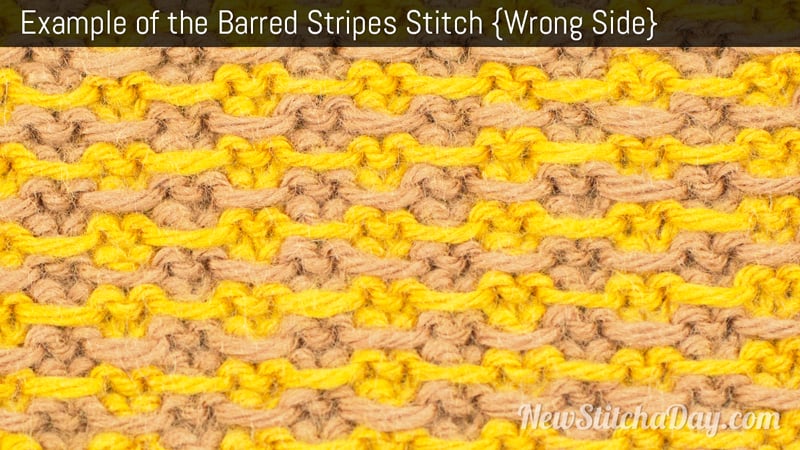 Example of the Barred Stripes Stitch. (Wrong Side)