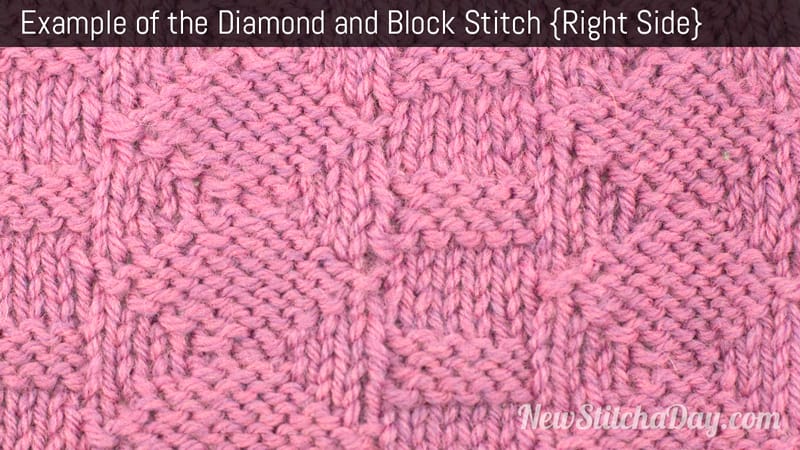 Example of the Diamond and Block Stitch. (Right Side)