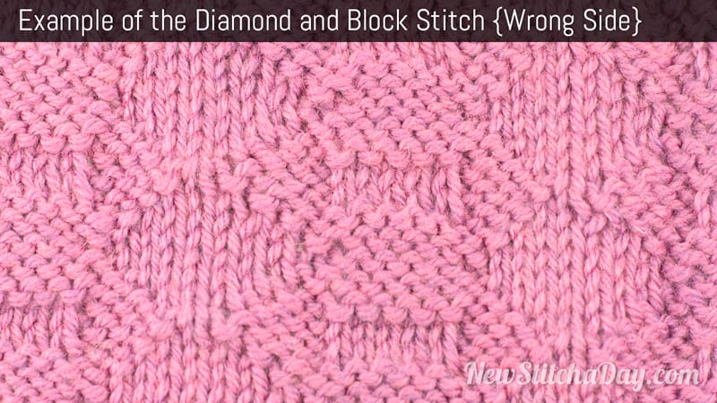 Example of the Diamond and Block Stitch. (Wrong Side)