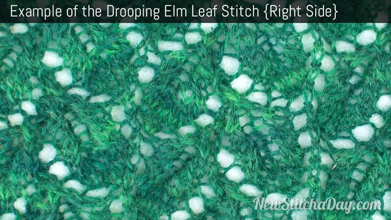 Example of the Drooping Elm Leaf Stitch. (Right Side)