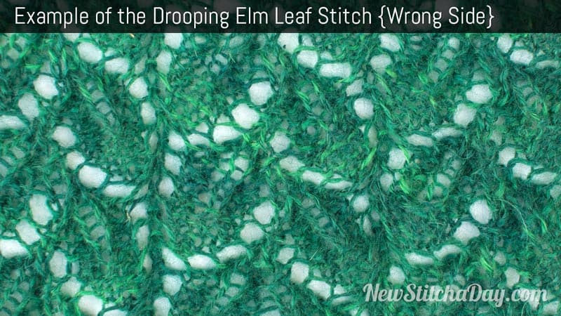 Example of the Drooping Elm Leaf Stitch. (Wrong Side)