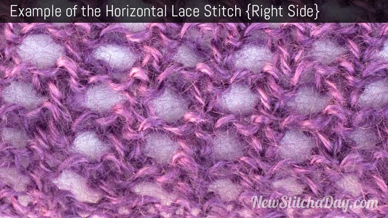 Example of the Horizontal Lace Stitch. (Right Side)
