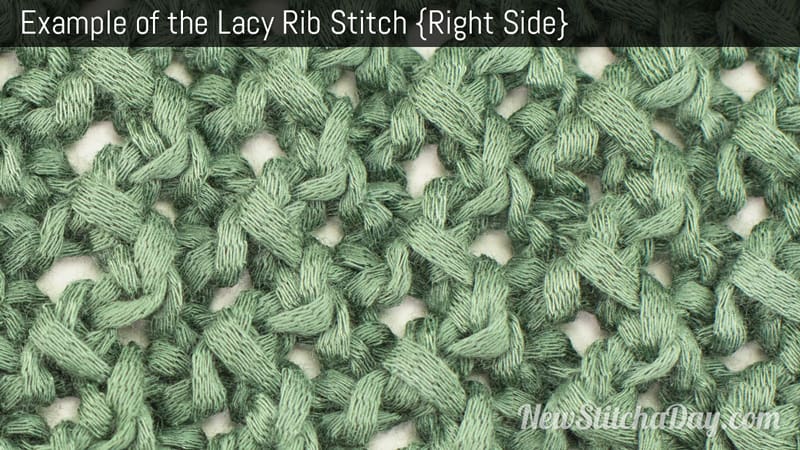 Example of the Lacy Rib Stitch. (Right Side)
