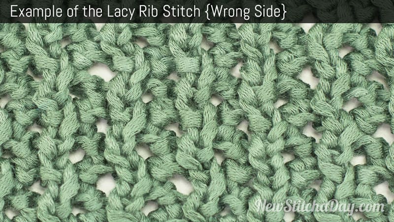 Example of the Lacy Rib Stitch. (Wrong Side)