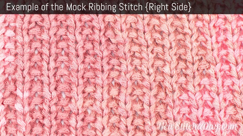 Example of the Mock Ribbing Stitch. (Right Side)