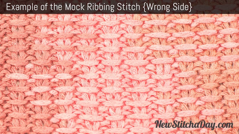 Example of the Mock Ribbing Stitch. (Wrong Side)