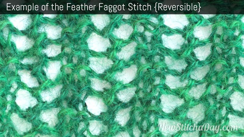 Example of the Feather Faggot Stitch. (Reversible)