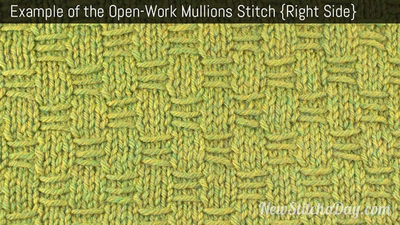 Example of the Open Work Mullions Stitch. (Right Side)