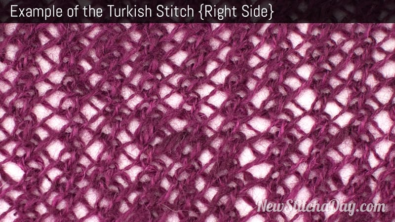 Example of the Turkish Stitch. (Right Side)