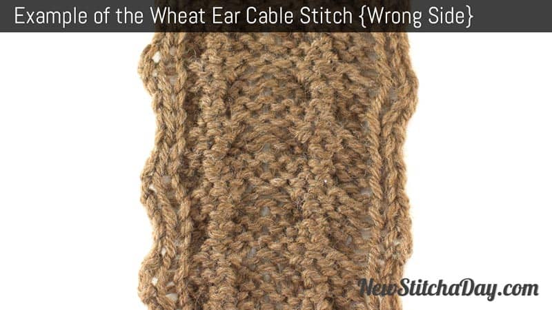 Example of the Wheat Ear Cable Stitch. (Wrong Side)