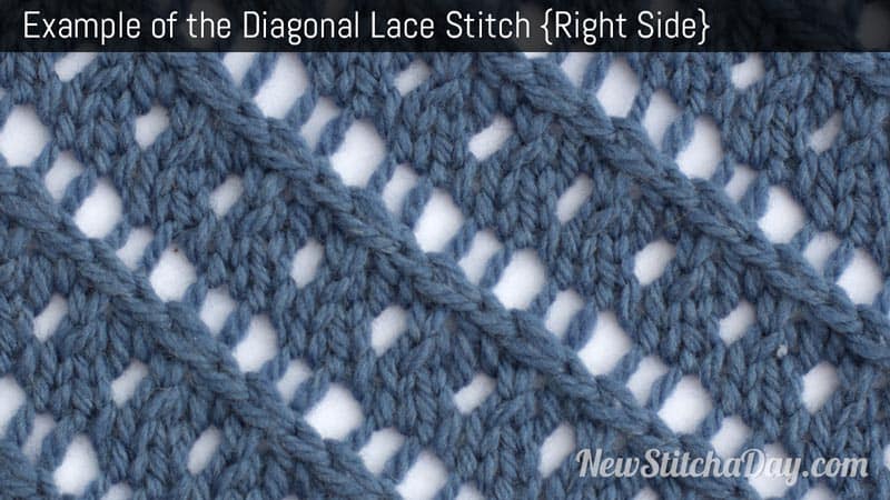 Example of the Diagonal Lace Stitch. (Right Side)