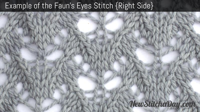 Example of the Fauns Eyes Stitch. (Right Side)