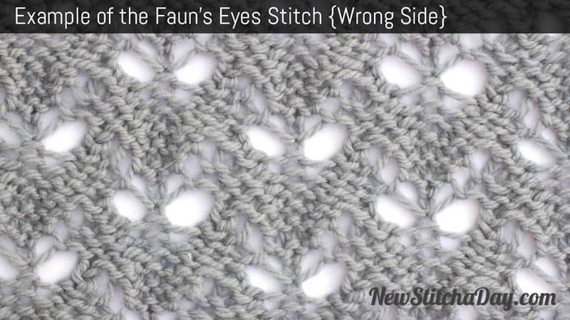 Example of the Fauns Eyes Stitch. (Wrong Side)
