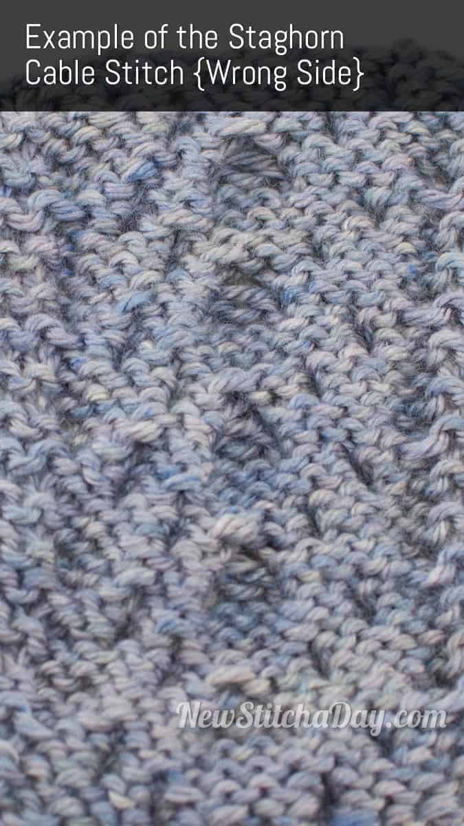 Example of the Staghorn Cable Stitch. (Wrong Side)