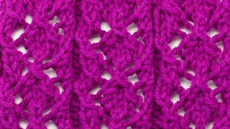 Diamond Rib Knitting Stitch Pattern