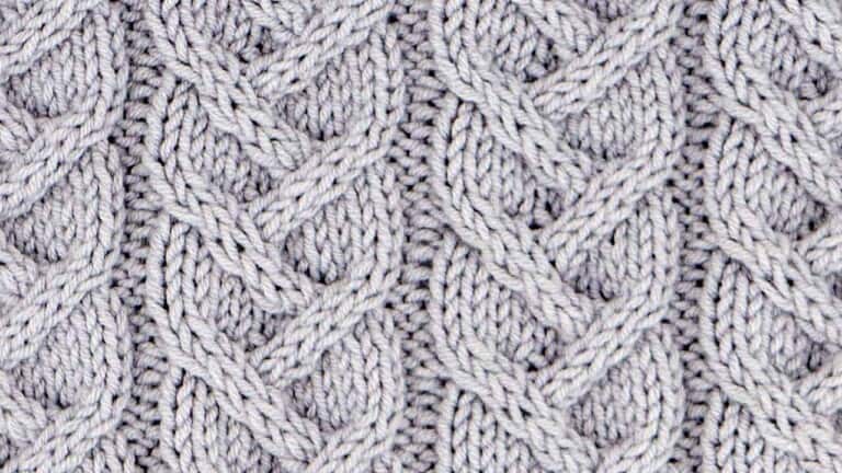 Cascade Cable Rib Stitch Knitting Pattern (Right Side)