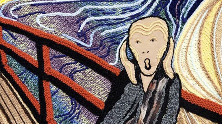 Knitted version of The Scream by Edvard Munch